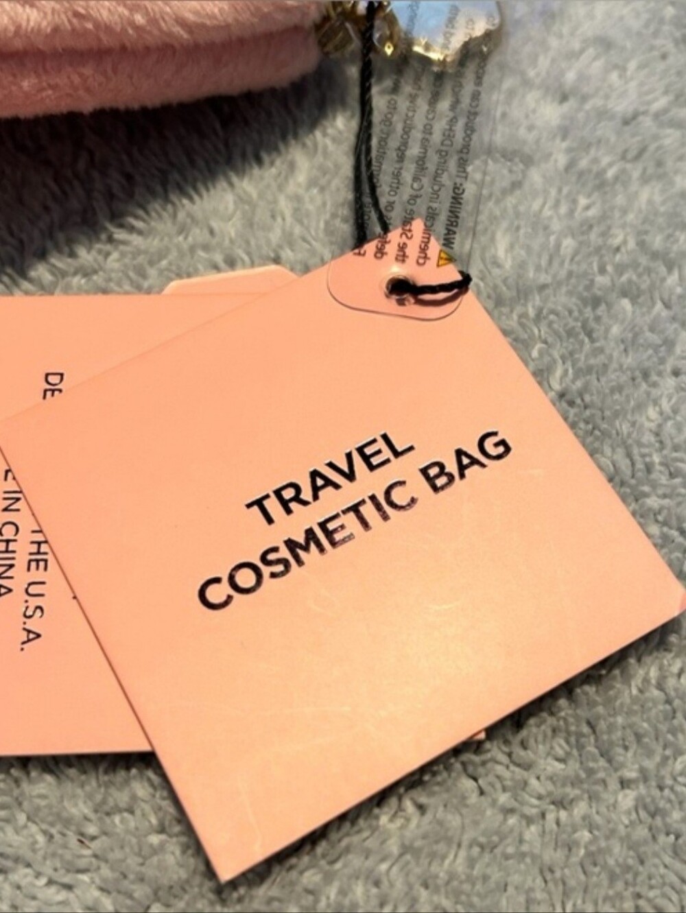 JUICY COUTURE PINK COSMETIC BAG WITH TRAVEL BOTTLE AND BLACK DUST BAG/NWT - Picture 13 of 15